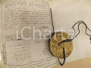 Documento originale, autentico 1846 TORINO Decreto con autografo CARLO ALBERTO DI SAVOIA e sigillo in scatola 1