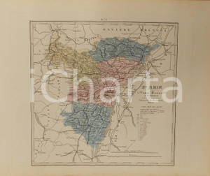 Stampa, bozzetto originale 1870 ca Grand Atlas DÃ©partemental de la France  Bas Rhin PILON Tav. 71 Mappa 1