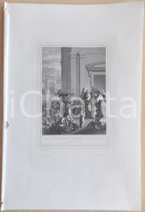 Stampa, bozzetto originale 1853 VIE DE JESUS CHRIST Les vendeurs chassÃ©s du temple seconde fois Gravure 1
