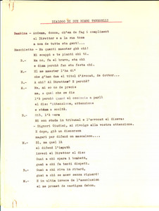 Documento originale, autentico 1954 MILANO Giuseppina MAGRI Dialogo di due bimbi tenerelli Poesia dialettale 1