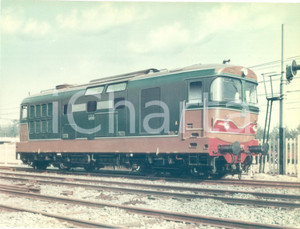Fotografia d epoca originale 1975 ca FERROVIE DELLO STATO Locomotiva Diesel DE 343 Fotografia seriale 1