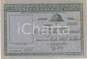 Oggetto da collezione cartaceo 1956 COLLESCIPOLI Associazione Nazionale Combattenti Pasquale CANAFOGLIA 1