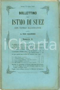 Giornale, rivista storica 1856 BOLLETTINO DELL ISTMO DI SUEZ Insabbiamento porti nell Adriatico n° 2 1