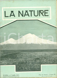 Giornale, rivista storica 1927 LA NATURE Il terremoto in ARMENIA Rivista ILLUSTRATA DANNEGGIATA 1