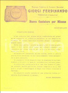 Materiale pubblicitario d’epoca 1920 ca VIGUZZOLO AL Ferdinando GIORGI Contatore per minone Pubblicitario 1
