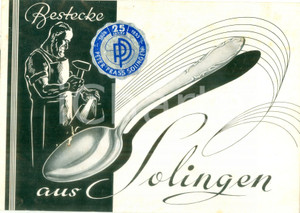 Materiale pubblicitario d’epoca 1953 SOLINGEN DE Catalogo coltelli Peter PRASS per venticinquennale ILLUSTRATO 1