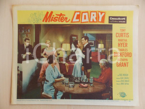 Oggetto da collezione cartaceo 1957 MISTER CORY Tony CURTIS Kathryn GRANT Scacchi Manifestino LOBBY CARD 1