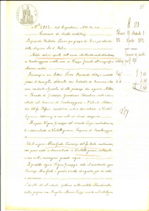 Documento originale, autentico 1882 VICOBELLIGNANO Giuseppe VIGNA cede diritti ereditari a Vincenzo MANFREDI 1