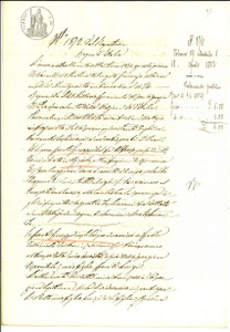 Documento originale, autentico 1871 AGOIOLO CR Testamento di Giuseppe CERATI pro figlio maschio Manoscritto 1
