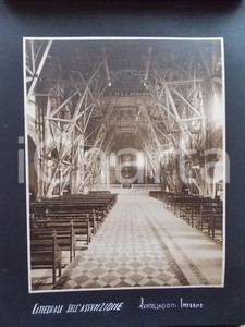 Fotografia d epoca originale 1920 ca BANGKOK Cattedrale dell Assunzione  Puntellamenti interni  Foto RARA 1