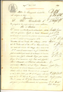 Documento originale, autentico 1878 ISOLA DOVARESE Cesira e Carolina MAZZOTTI vendono fondo BREDA a don BACCI 1