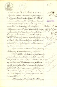 Documento originale, autentico 1908 MARTIGNANA DI PO Cipriano BELLINI vende al figlio Pietro casa con terreno 1