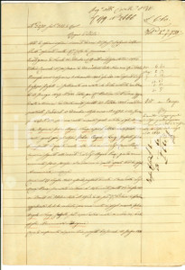Documento originale, autentico 1863 GABBIONETA CR Cessione di quote ereditarie a Virginia GRASSELLI 1