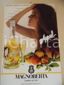 Materiale pubblicitario d’epoca 1970 ca Distillerie MAGNOBERTA Liquore di pesche SEX APPEAL Locandina 22x34 cm 2 1