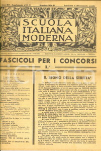 Giornale, rivista storica 1936 SCUOLA ITALIANA MODERNA Rivista per concorsi insegnanti Anno XLV suppl. 11 1