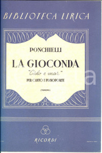 Oggetto da collezione cartaceo 1944 PONCHIELLI  La Gioconda  Cielo e mar Spartito RICORDI canto e pianoforte 1
