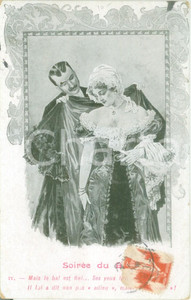 Cartolina originale da collezione 1910 ca FRANCE Soirée du Bal Mais le bal est fini Cartolina postale FP VG 1