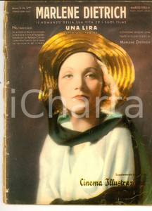 Giornale, rivista storica 1933 MARLENE DIETRICH Il romanzo della sua vita e i suoi film ILLUSTRATO 1