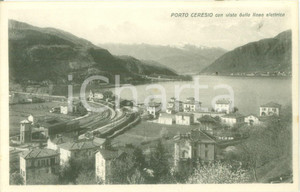 Cartolina originale da collezione 1930 ca PORTO CERESIO VA Panorama con vista della linea elettrica Cartolina 1