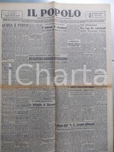 Giornale, rivista storica Maggio 1945 IL POPOLO Nuovo tribunale mondiale per la pace Giornale DC 1