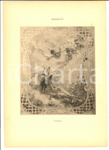 Stampa, bozzetto originale 1920 ca ARTE Jean Alfred MARIOTON Sommeil Stampa 29x21 cm 1