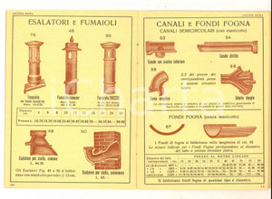 Materiale pubblicitario d’epoca 1936 MILANO Società del GRES ing. SALA Listino tuberia ROMA ILLUSTRATO 1