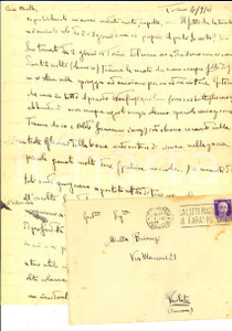 Documento originale, autentico 1943 TORINO Piero RIGOLA racconta i giochi in spiaggia a VARAZZE Lettera 1