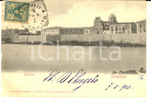 Cartolina originale da collezione 1903 SIRACUSA Veduta panoramica dei bastioni Cartolina postale FP VG 1