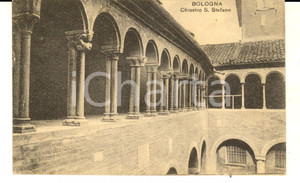 Cartolina originale da collezione 1921 BOLOGNA Veduta del chiostro di SANTO STEFANO Cartolina postale FP VG 1