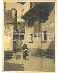 Fotografia d epoca originale 1940 ca VERBANIA PALLANZA ? Veduta del centro  Osteria ZAMBONI Lorenzo Foto 1