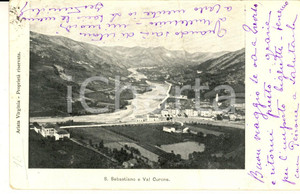 Cartolina originale da collezione 1903 SAN SEBASTIANO CURONE AL Panorama del paese Cartolina postale FP VG 1