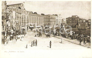 Cartolina originale da collezione 1902 NAPOLI Mercato a SANTA LUCIA Cartolina FP VG 1