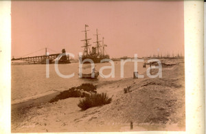Fotografia d epoca originale 1890 ca EGYPTE Entrée du canal à  PORT SAID Photo Adelphoi ZANGAKI 34x22 cm 1