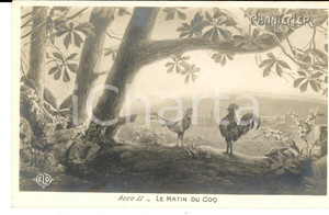 Cartolina originale da collezione 1910 THEATRE ROSTAND CHANTECLER Le matin du coq  Acte II Carte postale 1