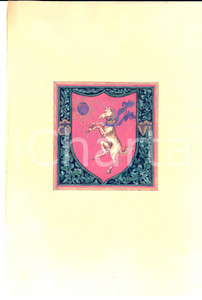 Opera d’arte autentica 1980 ca Giovanni ZENONI DA VAPRIO Stemma con unicorno Riproduzione su PERGAMENA 1 Opera d’arte autentica 1980 ca Giovanni ZENONI DA VAPRIO Stemma con unicorno Riproduzione su PERGAMENA 1