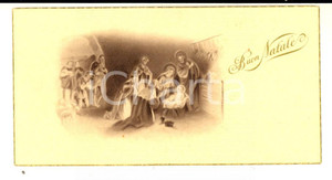 Oggetto da collezione cartaceo 1947 GOVERNOLO MN BUON NATALE  Biglietto VINTAGE con messaggio 11x6 cm 1