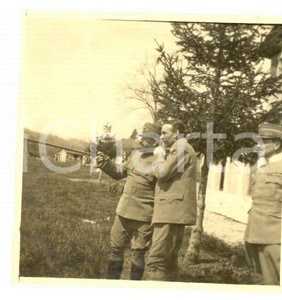 Fotografia d epoca originale 1919  AURONZO DI CADORE Il generale BRUZZI con un ufficiale Foto 6x6 1