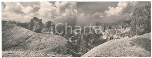 Fotografia d epoca originale 1930 ca DOLOMITI Catinaccio d Antermoia  Foto panoramica 50x18 cm 1