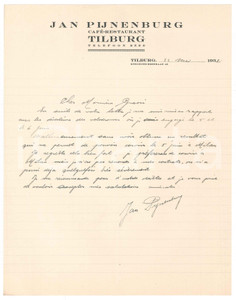 Autografo originale 1938 TILBURG CICLISMO Jan PIJNENBURG e un risultato insoddisfacente AUTOGRAFO 1