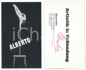 Autografo originale 1970 ca GERMANY  CIRCUS  ALBERTO Albert KUST equilibrist  SIGNED card 1