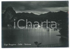 Cartolina originale da collezione 1957 CASTELVECCANA Frazione CALDE  Panorama notturno del LAGO MAGGIORE Cartolina 1