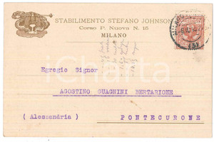 Cartolina originale da collezione 1930 ca MILANO Stab. Stefano JOHNSON scrive ad Agostino GUAGNINI BERTARIONE 1