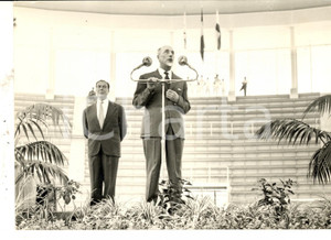 Fotografia d epoca originale 1956 BOLOGNA Ministro Giuseppe MEDICI inaugura il Palazzo dello Sport Foto 1