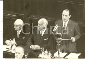 Fotografia d epoca originale 1960 ROMA Fernando TAMBRONI presenta il programma del suo Governo Foto 1