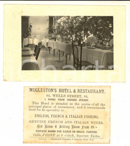 Fotografia d epoca originale 1915 ca LONDON Wells Street  MUGLESTON S Hotel  The restaurant  Photo 13x9 1