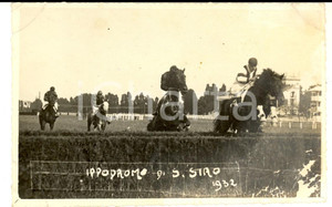 Fotografia d epoca originale 1932 MILANO Ippodromo di SAN SIRO  Cavalli durante una gara  Foto cartolina 1