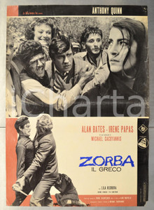 Materiale cinematografico d’epoca 1964 ZORBA IL GRECO Anthony QUINN Irene PAPAS Alan BATES Fotobusta 66x46 cm 1 1