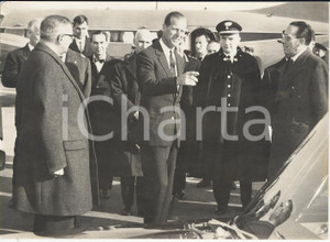 1959 TORINO Caselle - FILIPPO di Edimburgo accolto dalle autorità italiane -Foto