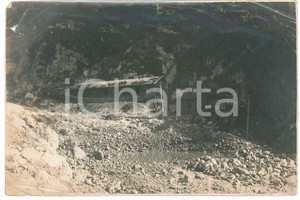 Fotografia d epoca originale 1918 WW1 ZONA DI GUERRA Edifici e tralicci colpiti Foto DANNEGGIATA 16x11 cm 1