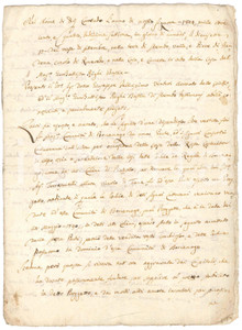 Documento originale, autentico 1804 BOCENAGO La Comunità vende stabili a Giovanni Battista RIGHI Manoscritto 1
